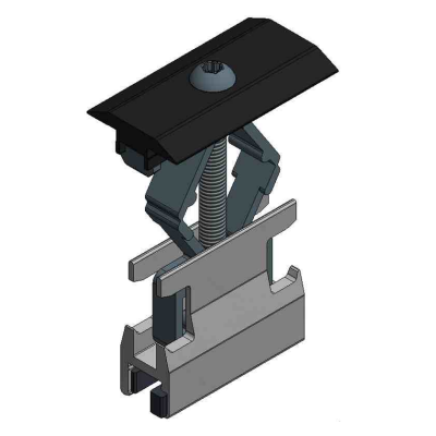 VDV Aluminium Mid Clamp Alu Profile 28-50mm - Black