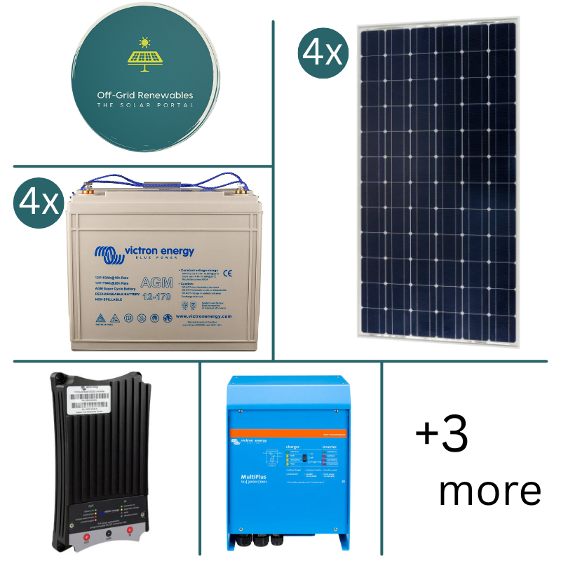 Victron Energy 24V Campervan Electrical Bundle – 1600VA Inverter with 680Ah AGM & 700W Solar