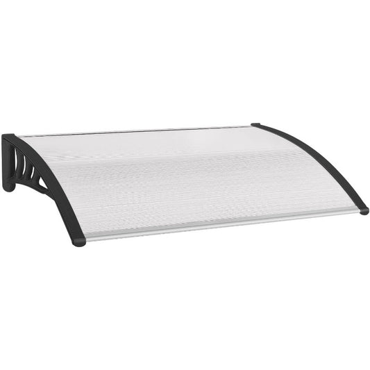 Fastensol Plastic Canopy 1.2 x 0.8m Black Frame, Clear Cover