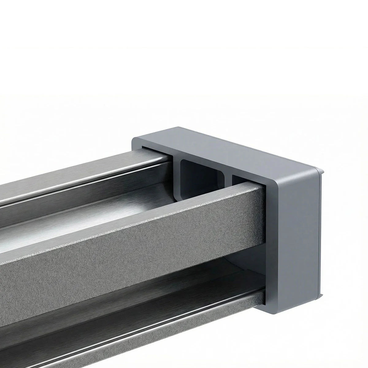 Fastensol Rubber Rail End Cap (Silver)