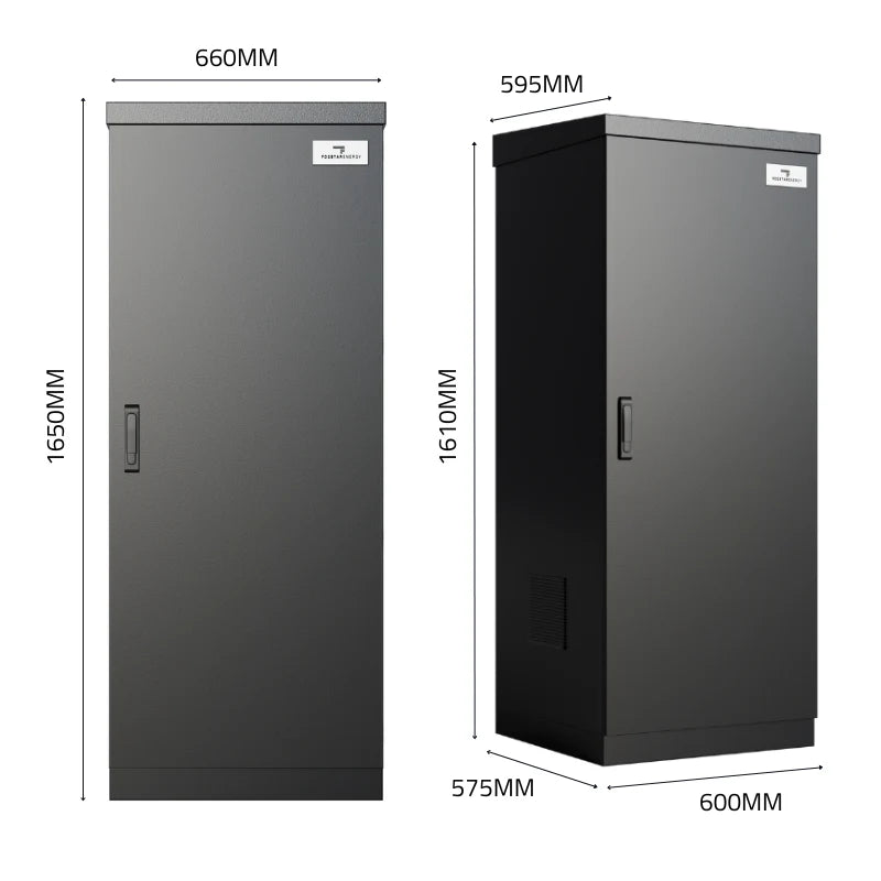 Fogstar Energy 40.96kWh 51.2V IP56 Outdoor Battery System and Cabinet - 8 Rack Batteries