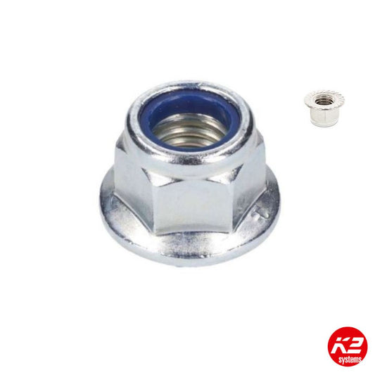 K2 Self-locking hexagon flange nut serration M8