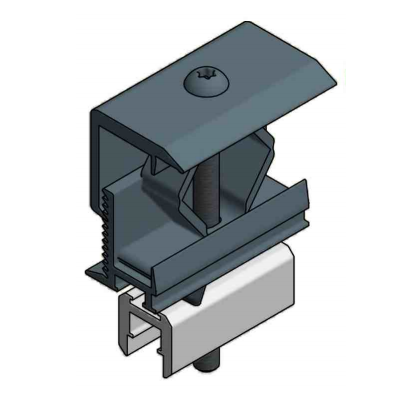 VDV Aluminium End Clamp Alu Profile 28-50mm - Black