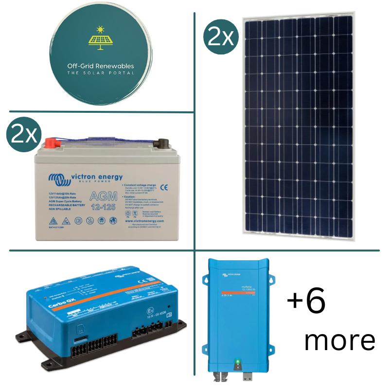 Victron Energy 12V Campervan Electrical Bundle – 1200VA Inverter with GX Monitoring, Lynx Distribution & 250Ah AGM