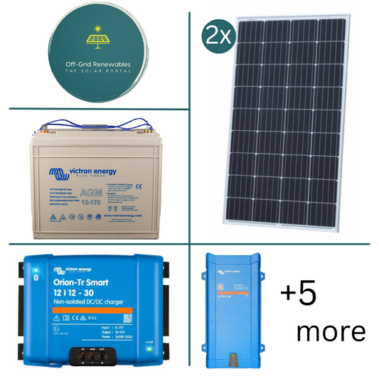 Victron Energy 12V Campervan Electrical Bundle – 500VA Inverter with 170Ah AGM